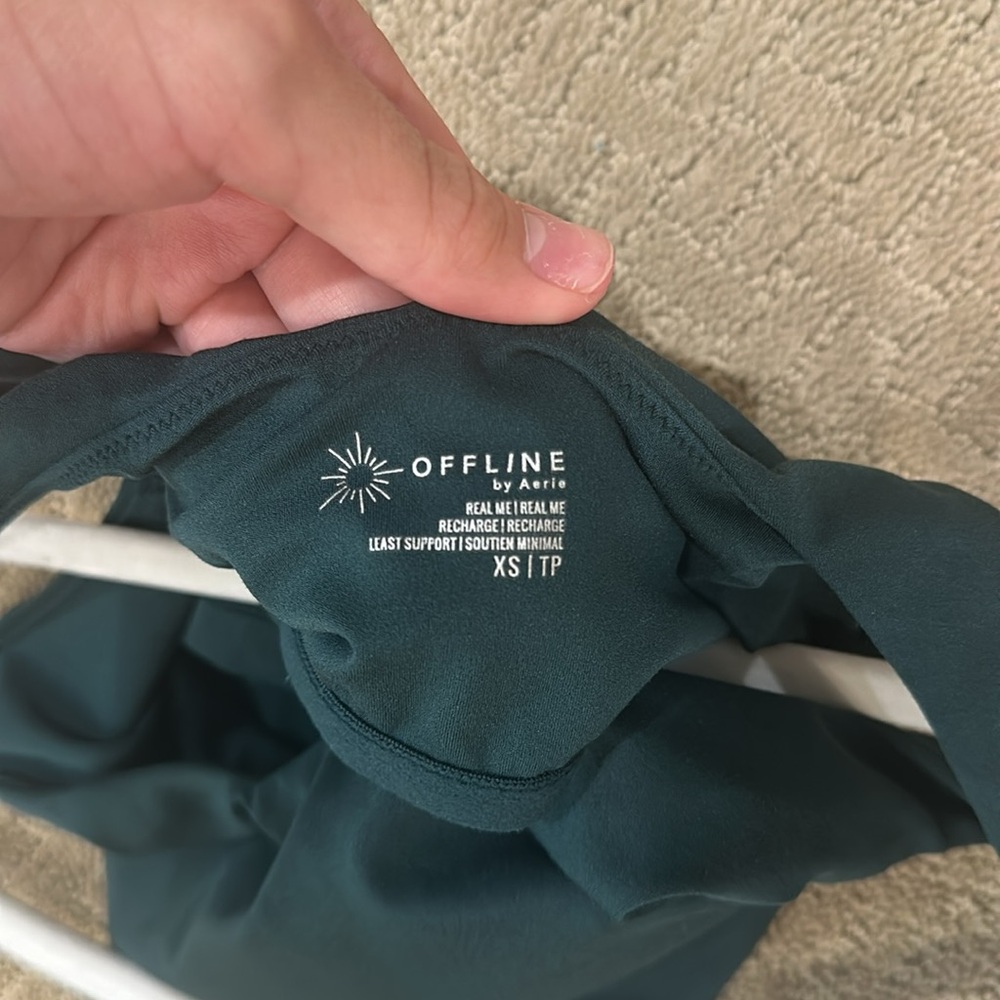 Aerie cropped v neck tank- Dark green - Picture 4 of 4